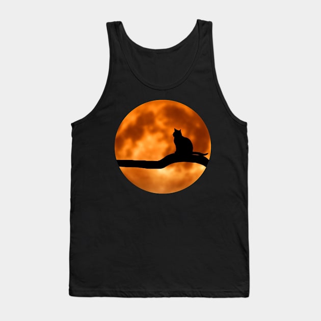 Cat Moon Tank Top by YasStore